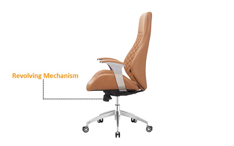 Royaloak Milan Italian Leatherette High Back Chair with Revolving Base