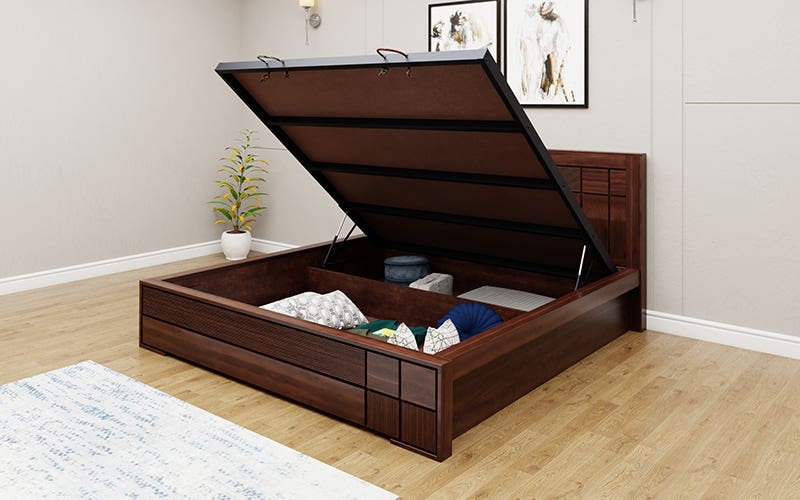 Royaloak Mourya Wooden King Size Bed With Hydraulic Storage