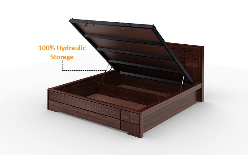 Royaloak Mourya Wooden King Size Bed With Hydraulic Storage