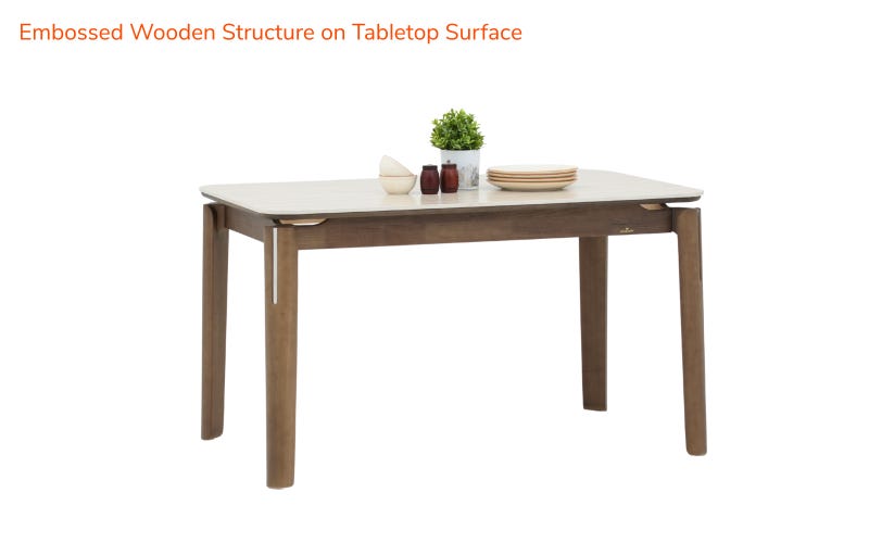 Royaloak Muar Malaysian Sintered Top Four Seater Dining Table