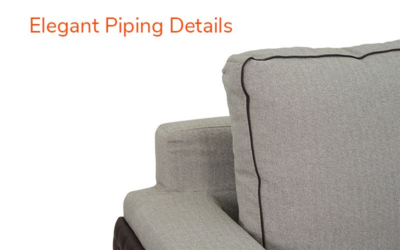 Royaloak Naples Italian Fabric Sofa 3 Seater