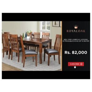 Royaloak New York American Wooden Extendable Dining Set 8-Seater