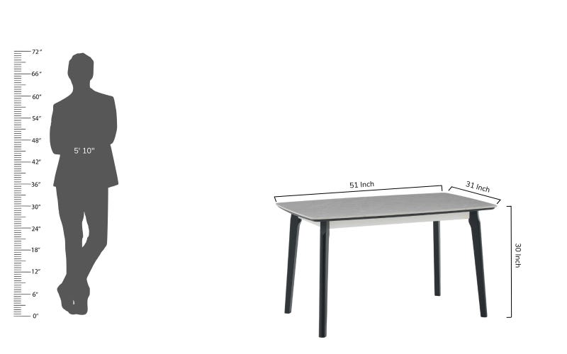 Royaloak Penang Malaysian Sintered Top Dining Table Four Seater