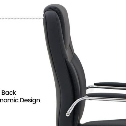 Royaloak Polo Leatherette Visitor Chair - Black