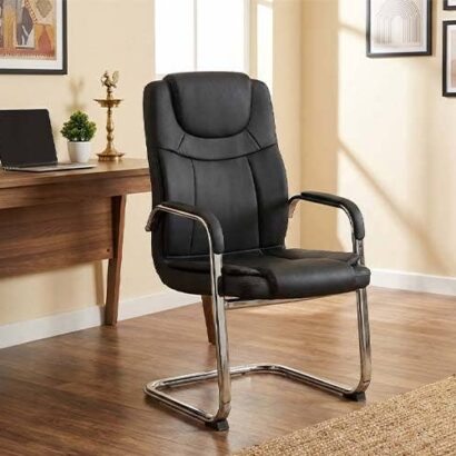 Royaloak Polo Leatherette Visitor Chair - Black