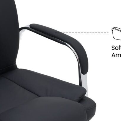 Royaloak Polo Leatherette Visitor Chair - Black