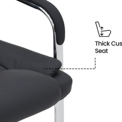 Royaloak Polo Leatherette Visitor Chair - Black