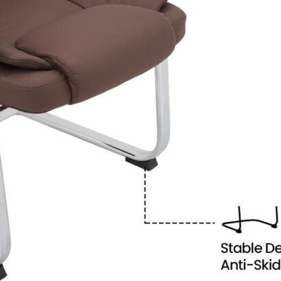 Royaloak Polo Leatherette Visitor Chair - Brown