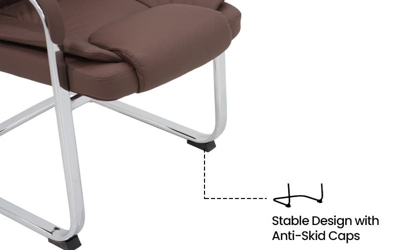 Royaloak Polo Leatherette Visitor Chair - Brown