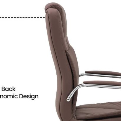 Royaloak Polo Leatherette Visitor Chair - Brown