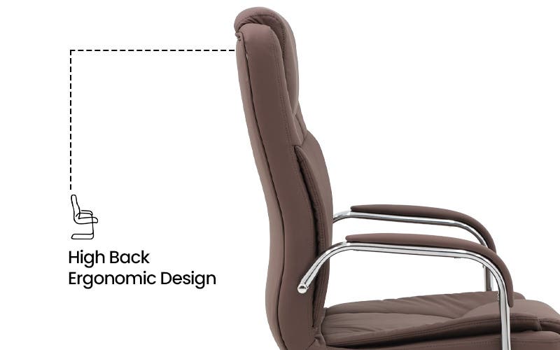 Royaloak Polo Leatherette Visitor Chair - Brown