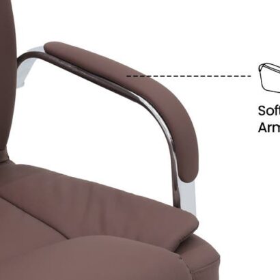 Royaloak Polo Leatherette Visitor Chair - Brown