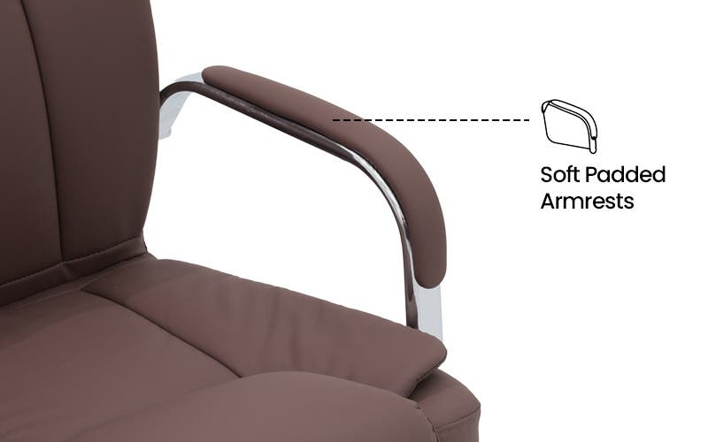 Royaloak Polo Leatherette Visitor Chair - Brown