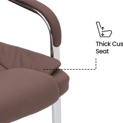 Royaloak Polo Leatherette Visitor Chair - Brown