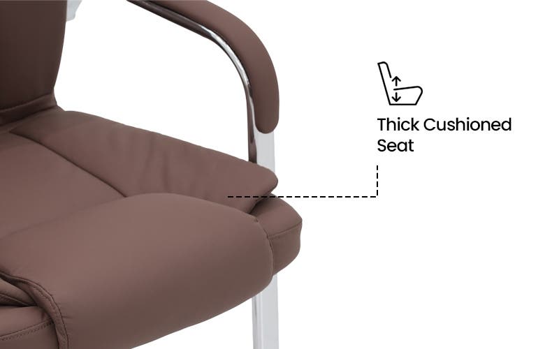 Royaloak Polo Leatherette Visitor Chair - Brown