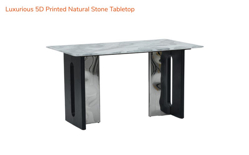 Royaloak Seattle 5D Natural Stone Dining Table Six Seater