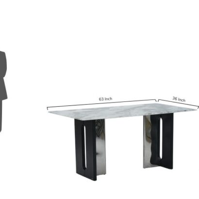 Royaloak Seattle 5D Natural Stone Dining Table Six Seater