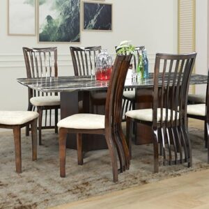 Royaloak Siena Italian Marble Dining Table Set 8 Seater