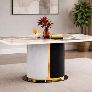 Royaloak Turin Italian Marble Dining Table Six Seater