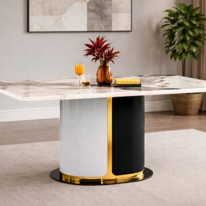 Royaloak Turin Italian Marble Dining Table Six Seater