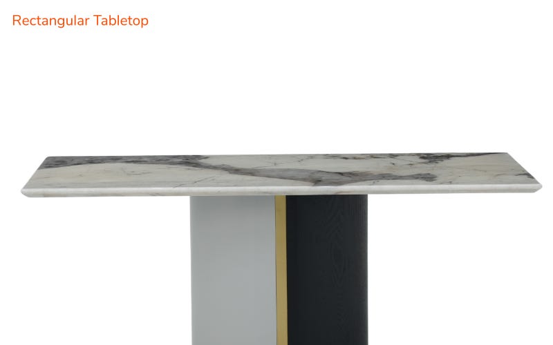 Royaloak Turin Italian Marble Dining Table Six Seater