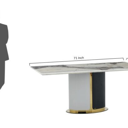 Royaloak Turin Italian Marble Dining Table Six Seater