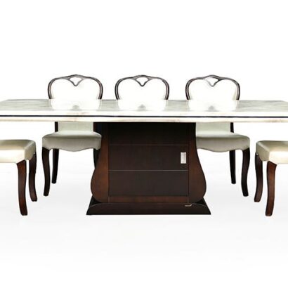 Royaloak Venice Italian 8 Seater Marble Dining Table Set