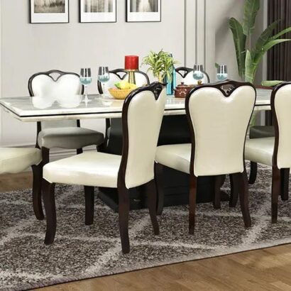 Royaloak Venice Italian 8 Seater Marble Dining Table Set