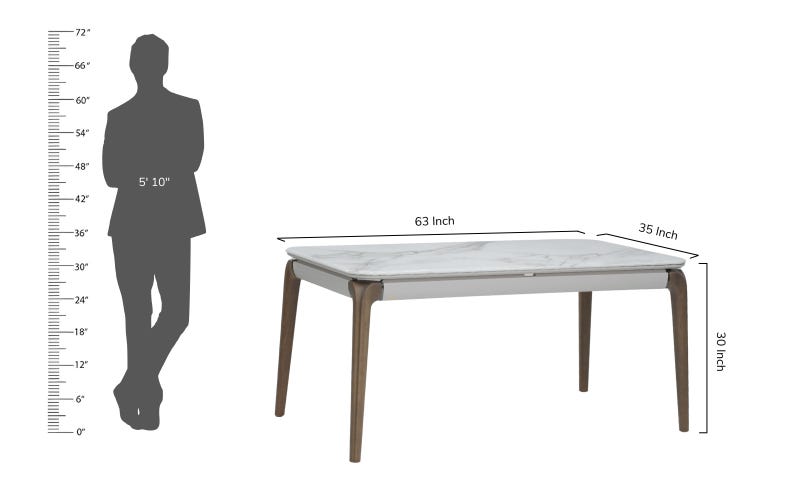 Royaloak Verona Italian 5D Natural Stone Dining Table Six Seater