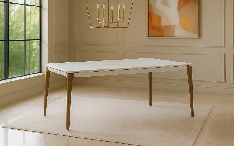 Royaloak Verona Italian 5D Natural Stone Dining Table Six Seater Royaloak Verona Italian 5D Natural Stone Dining Table Six Seater