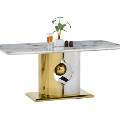 Royaloak Zurich Italian Marble Dining Table Six Seater