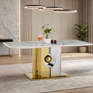 Royaloak Zurich Italian Marble Dining Table Six Seater