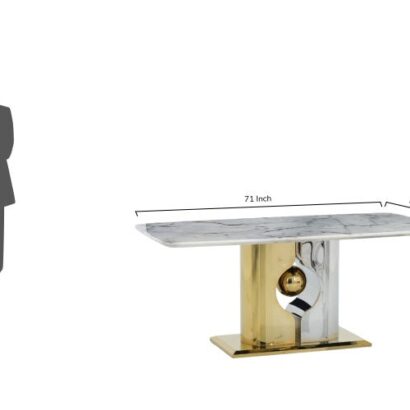 Royaloak Zurich Italian Marble Dining Table Six Seater