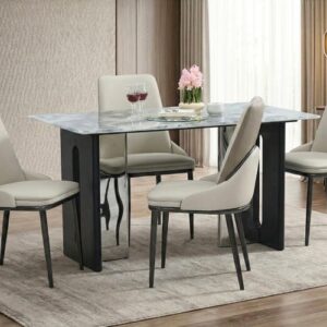 Seattle 5D Natural Stone Dining Table & Pheonix Chair 4 Seater Set