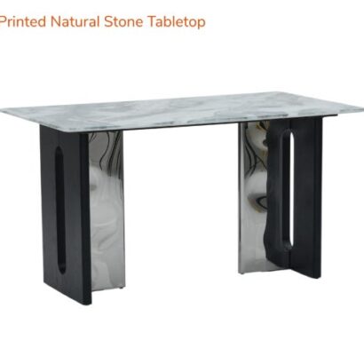 Seattle 5D Natural Stone Dining Table & Seattle Chair 4 Seater Set